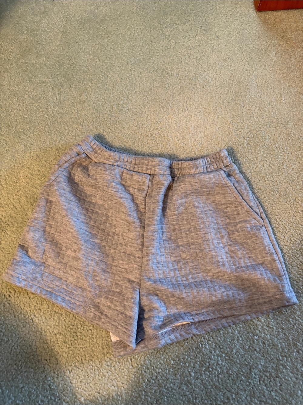 SHEIN Quilted Light Gray Athletic Shorts